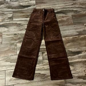 Brown Corduroy Wide Leg Pants